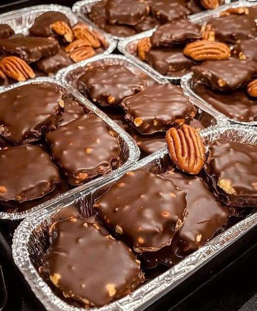 Homemade Turtle  Candy With  Pecans and Caramel Advertisements